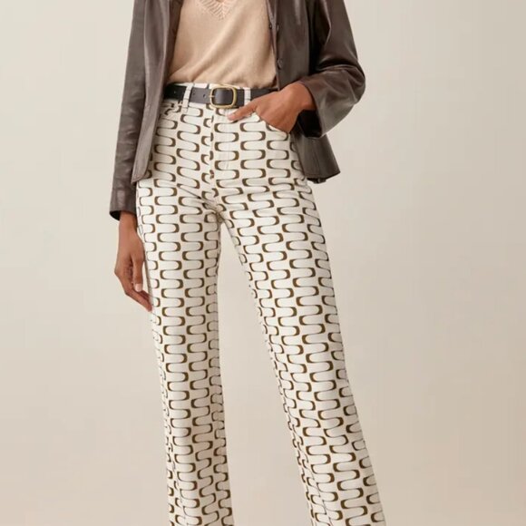 Reformation Pants - Reformation Wavy Print Mod  High Rise Straight Jeans Size 25